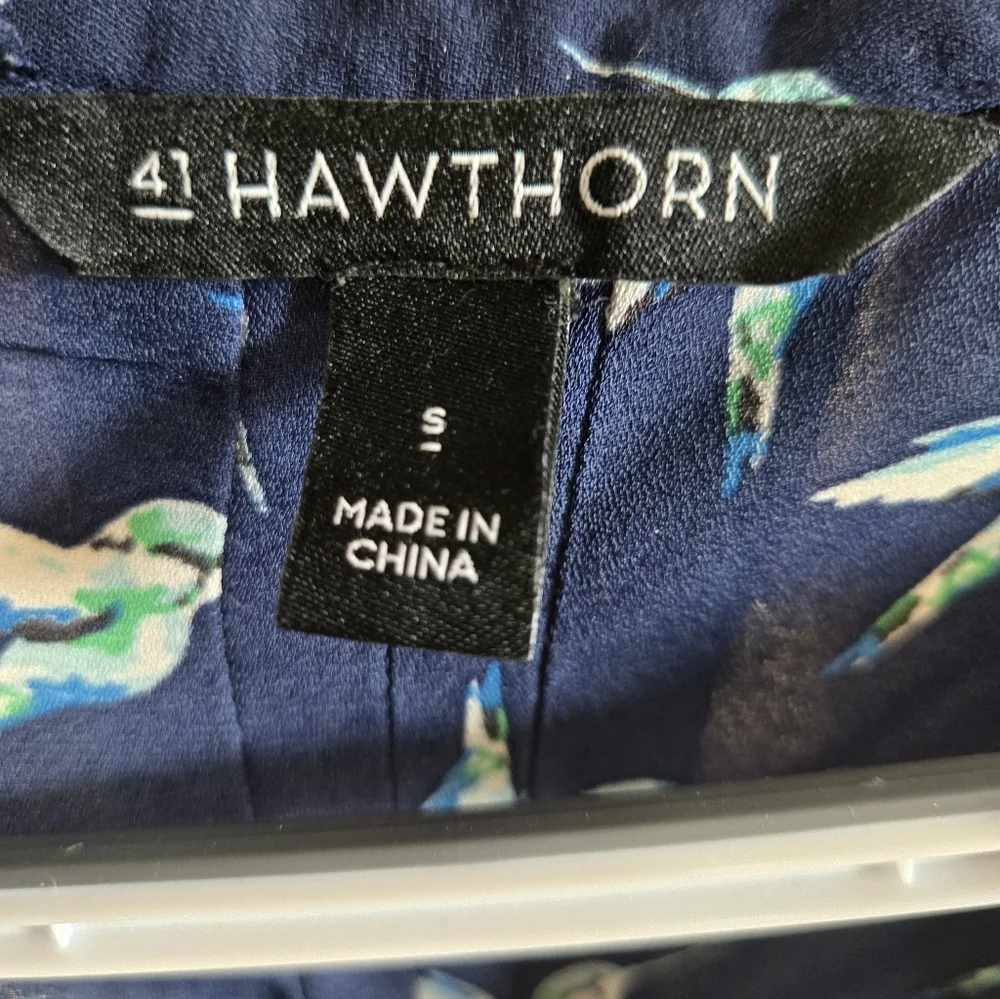 41 Hawthorn Navy Bird Print Blouse - Picture 4 of 4